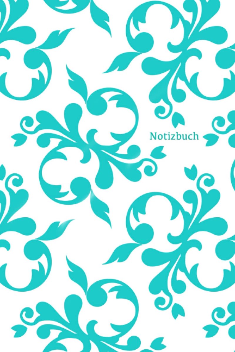 Notizbuch mit blauem Muster, Tagebuch, Bulletjournal mit Soft Cover mit 100 linierten Seiten, DinA5, 6x9 Erlebnisse, Urlaub, Erinnerungen