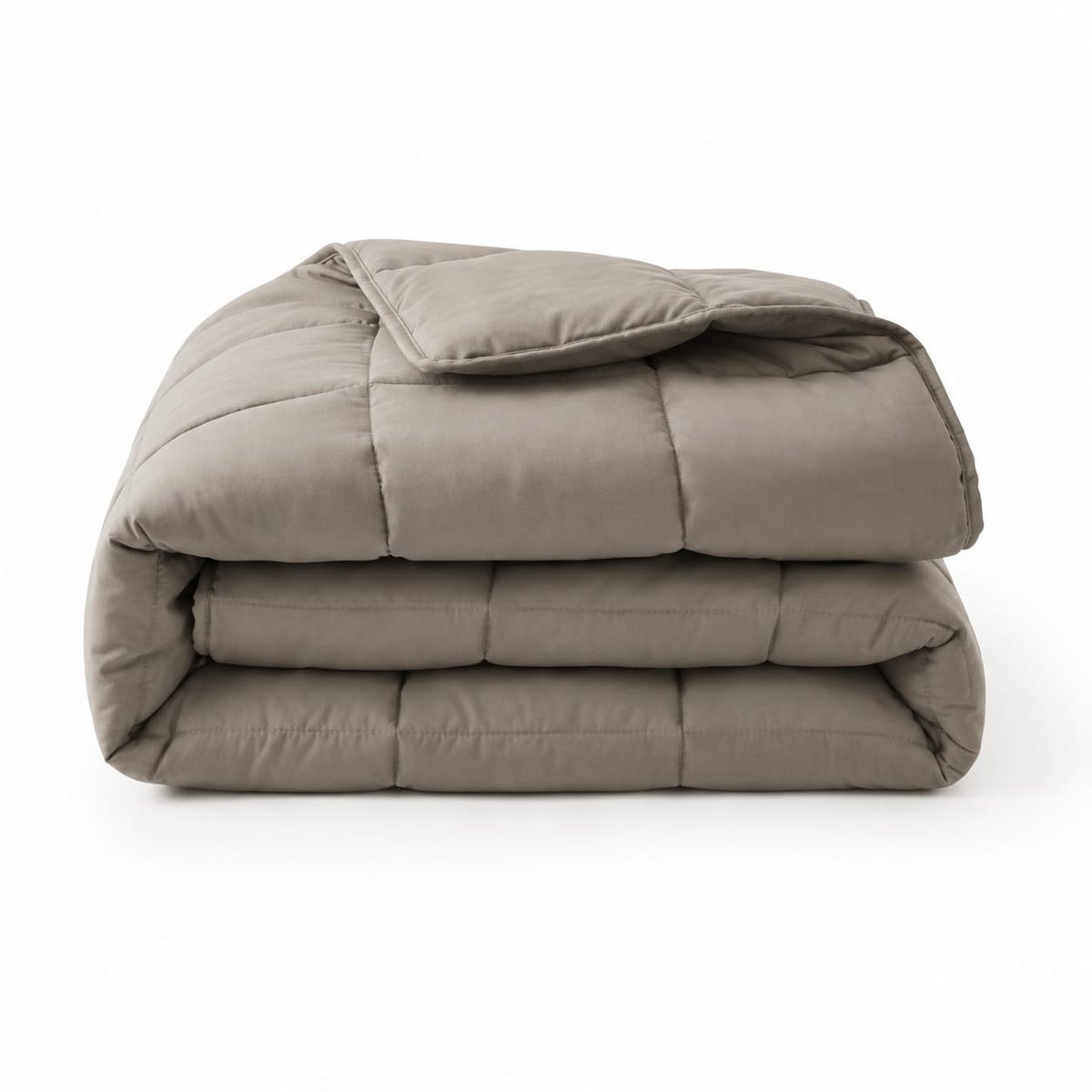 Sleeptime 2 in 1 Dekbed zonder Overtrek - Wasbaar Dekbed - Percale - Taupe/Grijs - 140 x 220