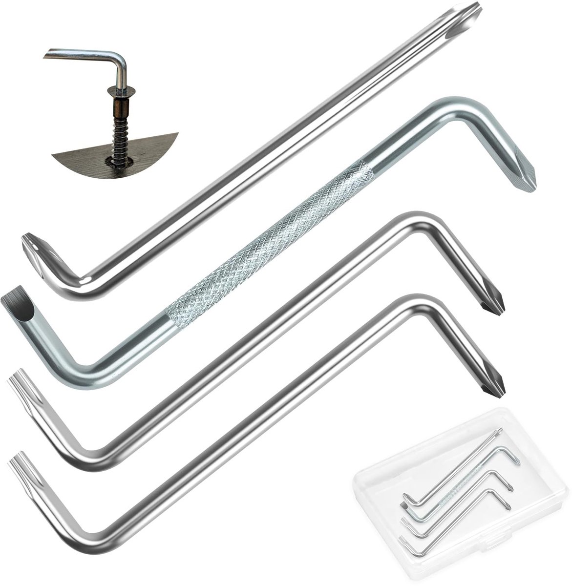 Omgoods - 4-delige Offset Schroevendraai Set met Magnetische Organizer