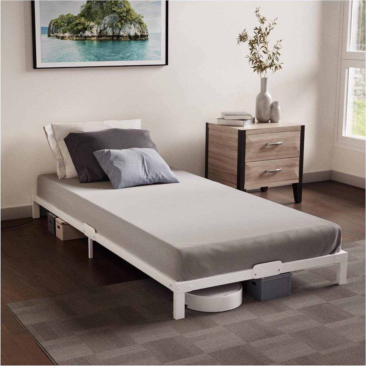 Metaal Bedframe 90 x 200 cm - Eenvoudige Montage en Ruimte voor Opslag