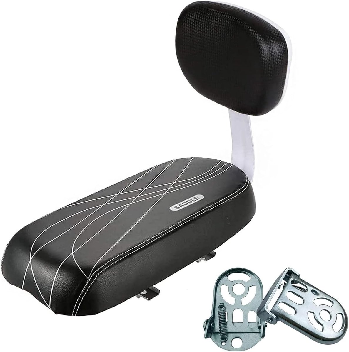 Hondenmand fiets bagagedrager - Zwart - Universeel Achterzitje met Zachte Leren Bekleding en Opklapbare Voetsteun - Voor Kinderen