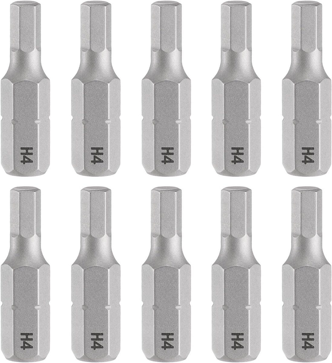 10 stuks H4.0 zeskantige schroevendraaier-bits, 1/4 inch zeskantschacht 25 mm/1 inch lengte, magnetische zeskantige kop, zeskantkop, S2 stalen schroevendraaierbit voor elektrische