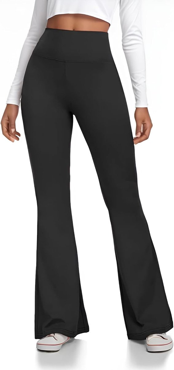 Leggings Dames – High Waist Yoga Broek met Bootcut – Sportleggings met Buikcontrole – Stretch Fitnessbroek – Elegante Jazzpants voor Training en Vrije Tijd