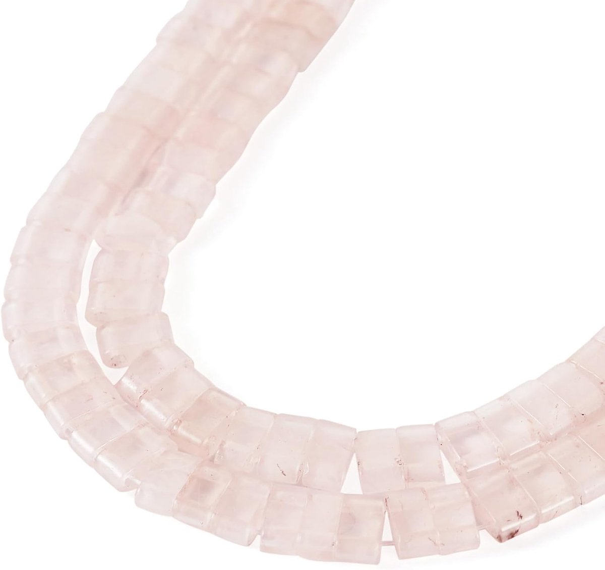 Kralen 2-gaats natuurlijke rozenkwarts rocailles platte rechthoekige stenen spacer kralen voor doe-het-zelf ambachten Boheemse armbanden oorbel ketting sieraden