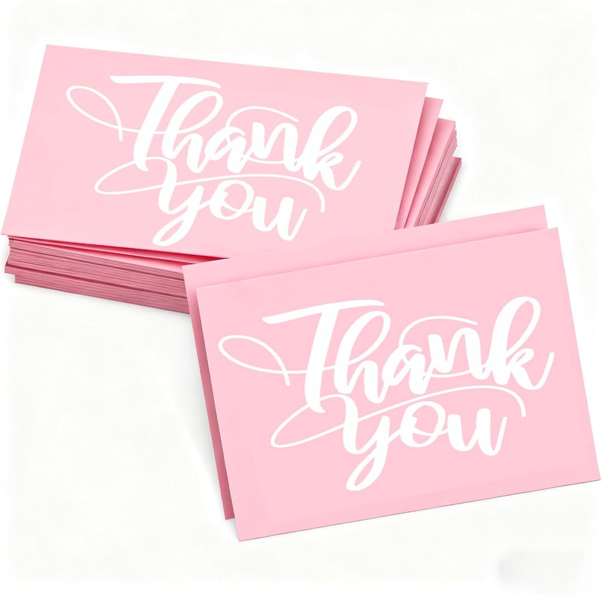 Wenskaarten, speciale waarderingskaart, roze minimalistische kleine bedankwenskaarten, kleine bedankkaartjes, voor leraren, bruiloften, Kerstmis (5,4 x 9 cm)