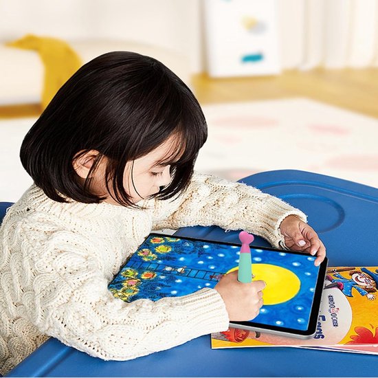 Set van 2 pennen voor Fire Tablet Kids, rubberen touchscreen-pen voor kinderen, compatibel met alle mobiele telefoons en tablets zoals iPhone iPad, Fire HD Kids tablet, schakelaar, kindersmartwatch — afbeelding 3