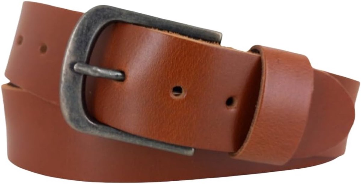 Heren Riem 4,5cm | Kleur: Roodbruin | Riemmaat: 115 (totale lengte: 130cm) | 100% Echt Leer | Nikkelvrije gesp