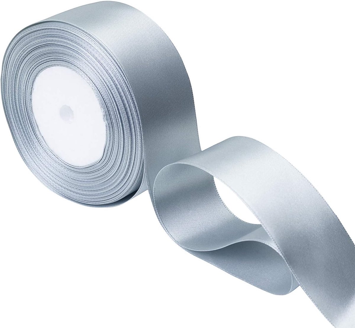 Shop Groene rolband - dubbelzijdig gesatineerd licht gekleurd - 100% polyester - voor geschenkverpakking, decoratie - machinewasbaar, 25mm x 25 meter, zilver