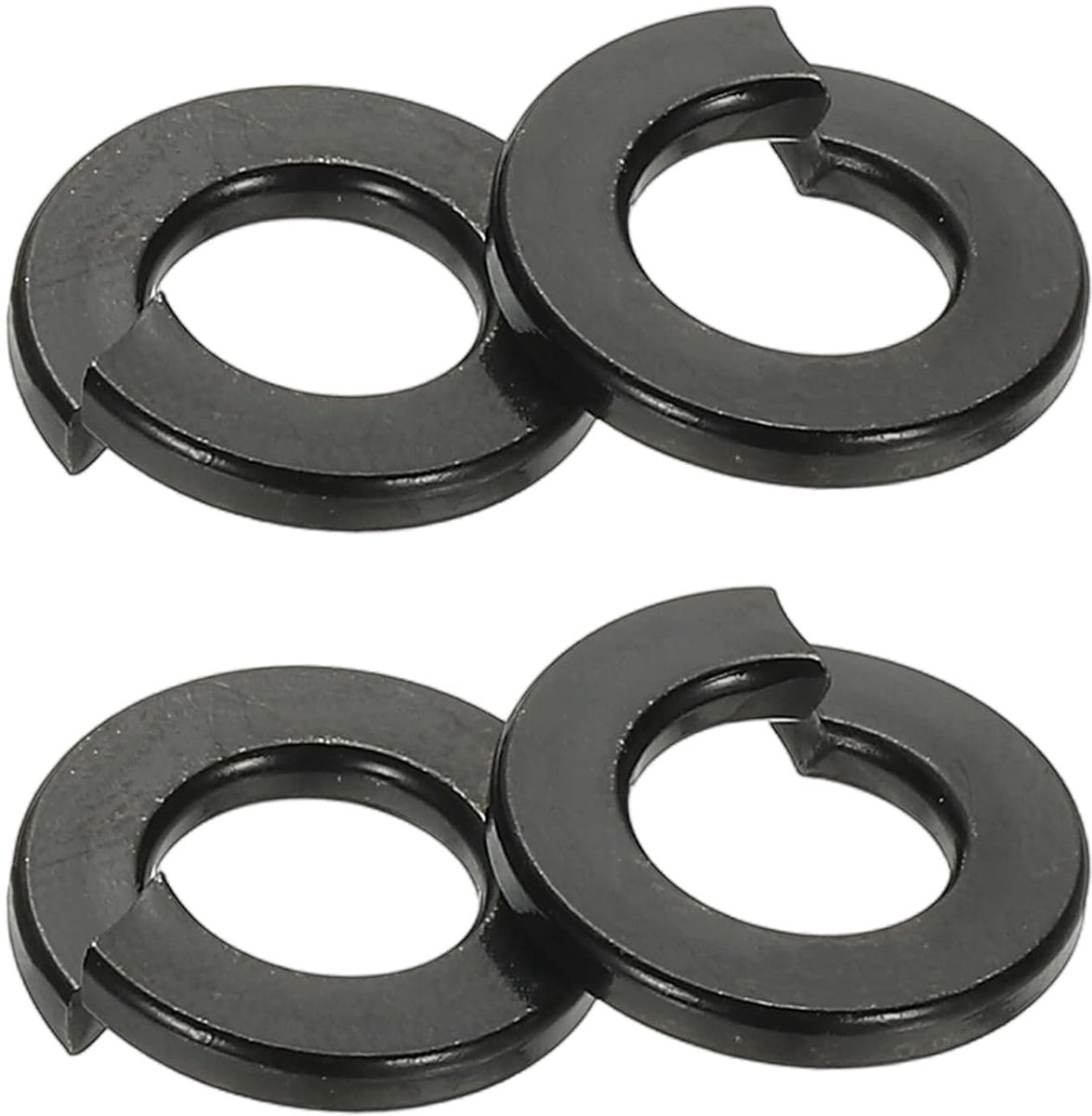 Borgringen, 124 stuks splijtbeveiligingsringen van 304 roestvrij staal, zwart, zinkcoating voor schroeven, bouten, moeren, 2 mm x 3 mm x 0,6 mm