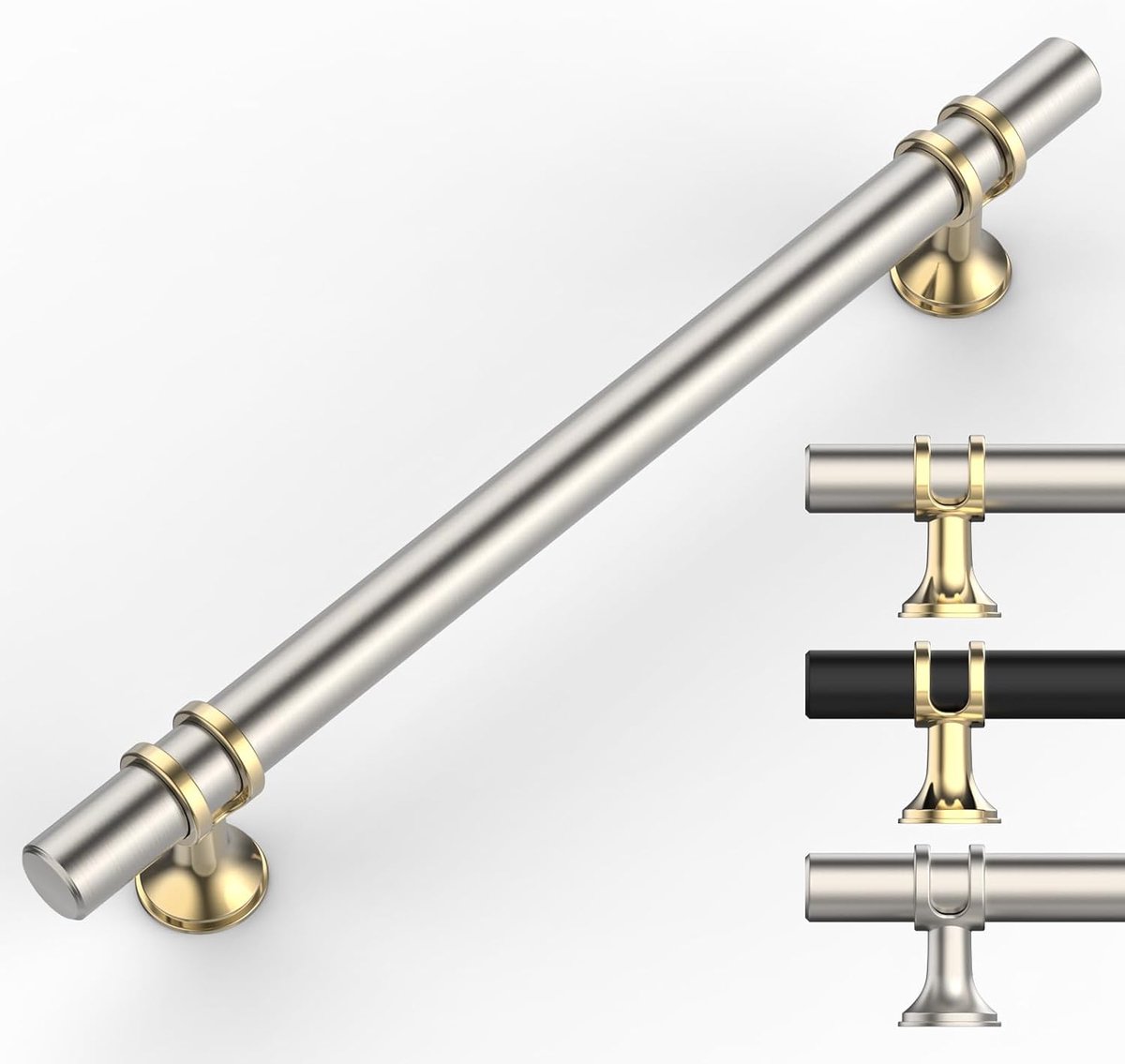 9BUILD 10 stuks kastgrepen nikkel, gouden gatafstand, 160 mm handgrepen voor keukenkastjes, gegroefde meubelgrepen, keukenhandgrepen, meubels, keukenkasten kastdeurgrepen EU0044
