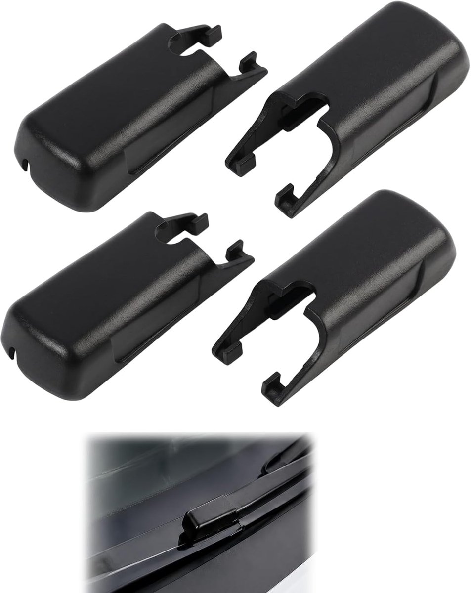 4 stuks ruitenwisserarmafdekking voor auto, compatibel met W176, W246, W205, W213, W447, X253, beschermkap, reserveonderdeel, duurzaam, zwart