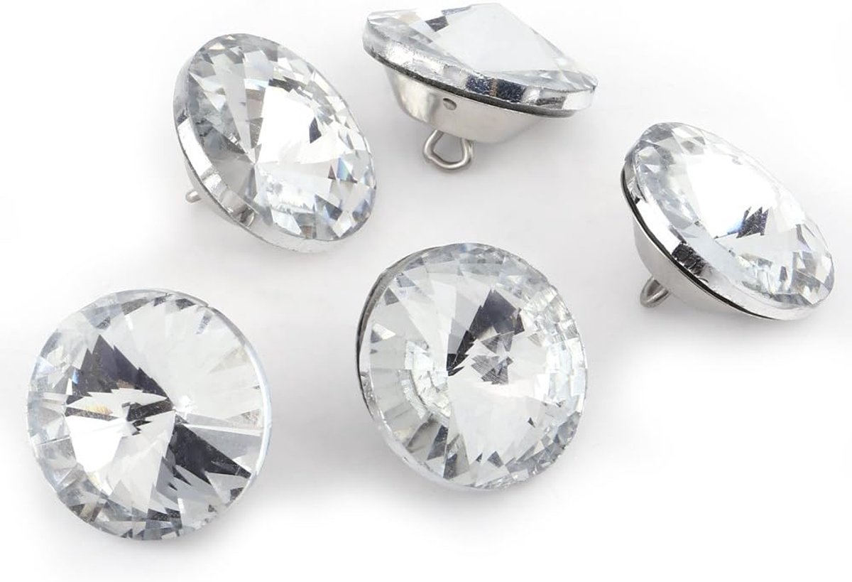 Knopen, 50 STUKS LOT 20MM 25MM Strass Kristal Knopen Naaien Bank DIY Ambacht Decoratie Accessoires Bekleding Knopen Naaien Ambacht voor Naaien Slaapbank Hoofdeinde(1#)