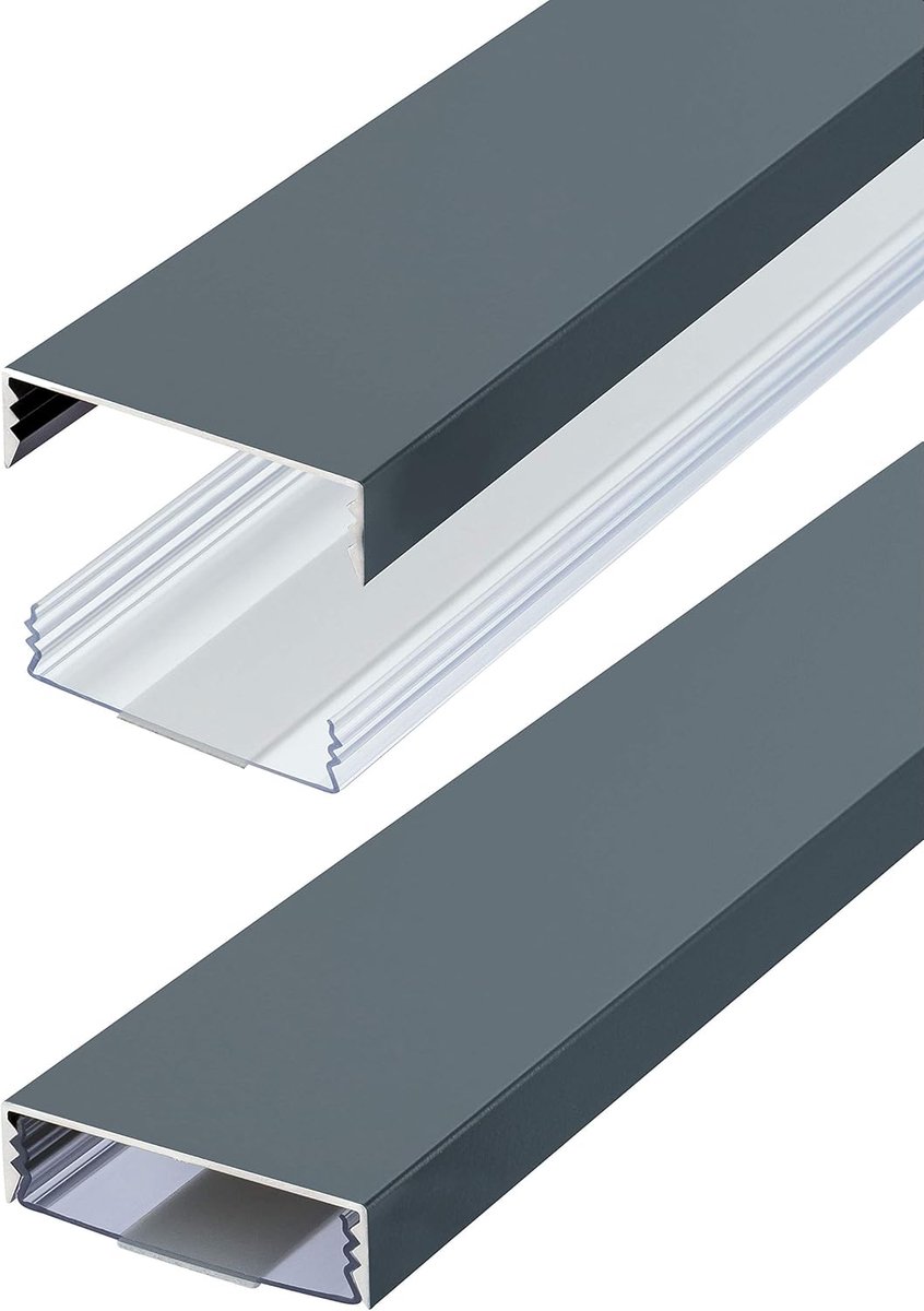 Design aluminium kabelgoot in antraciet zijdemat RAL7016 zelfklevend 50mm x 15mm Alunovo Kabelbeheer Kabelgeleiding nieuw product 2020 (Lengte:120cm)