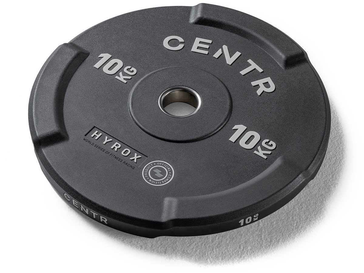 Centr x Hyrox - Interlocking Bumper Plate 10kg - Gewicht Schijf - Sport Gewichten - Fitness - Zwart - Per Stuk