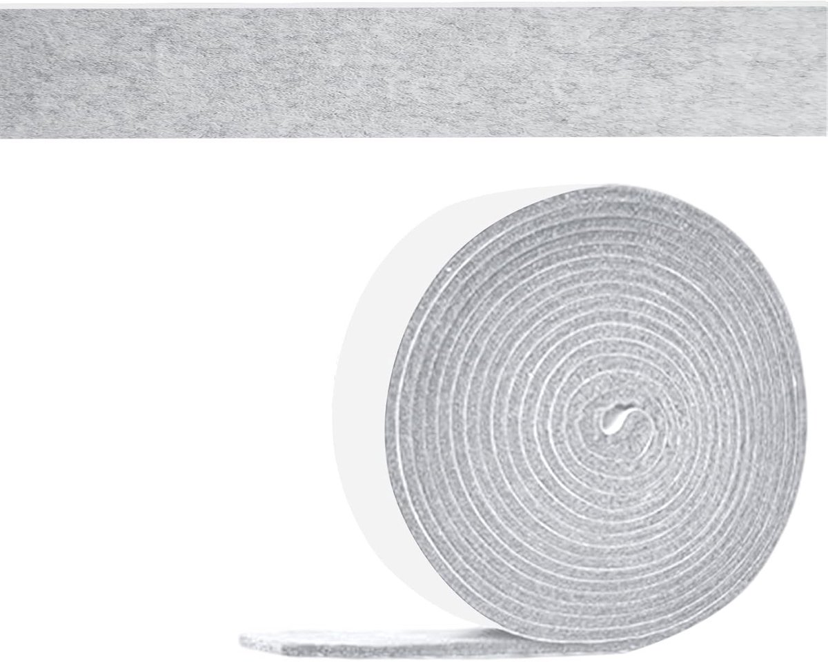 Adhesieve Anti-condensatie Viltstrips 4 m x 3 cm - Absorberende Strips voor Ramen, Voorkom Vocht en Fog, Lichtgrijs Condensatiebescherming