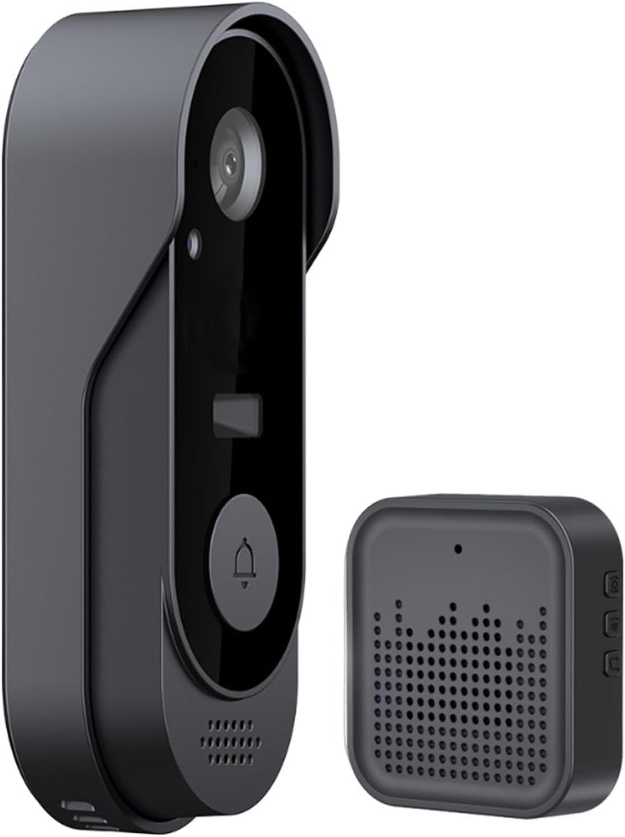 Video Deurbel - Slimme Deurbel Camera - Woningbeveiliging - Draadloze Installatie - 7 x 5 x 16 cm - Zwart