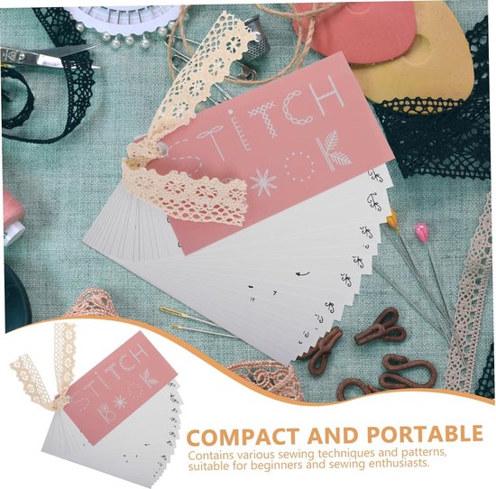 Creatief Naaiboek Set - Mini Borduurboek - Naaien Leren - Compact Kaartontwerp - 15 x 8 cm - Multi — afbeelding 5
