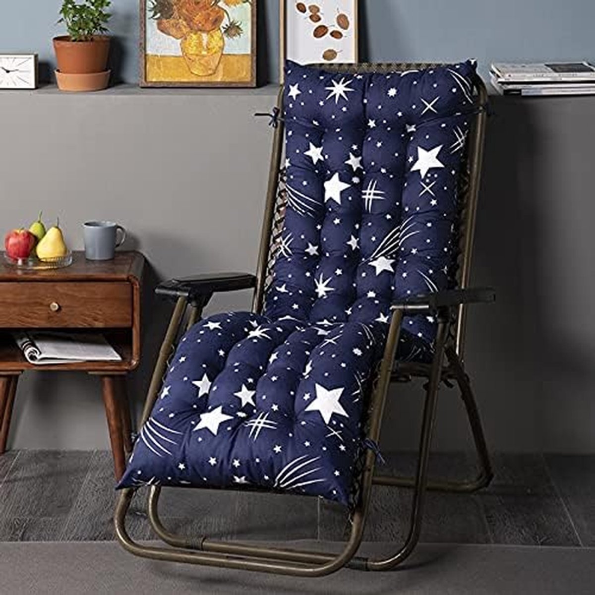 Ligstoel Kussen - Loungestoel Matras - Buiten Ontspannen - Extra Dik - 170 cm Lengte - Antraciet