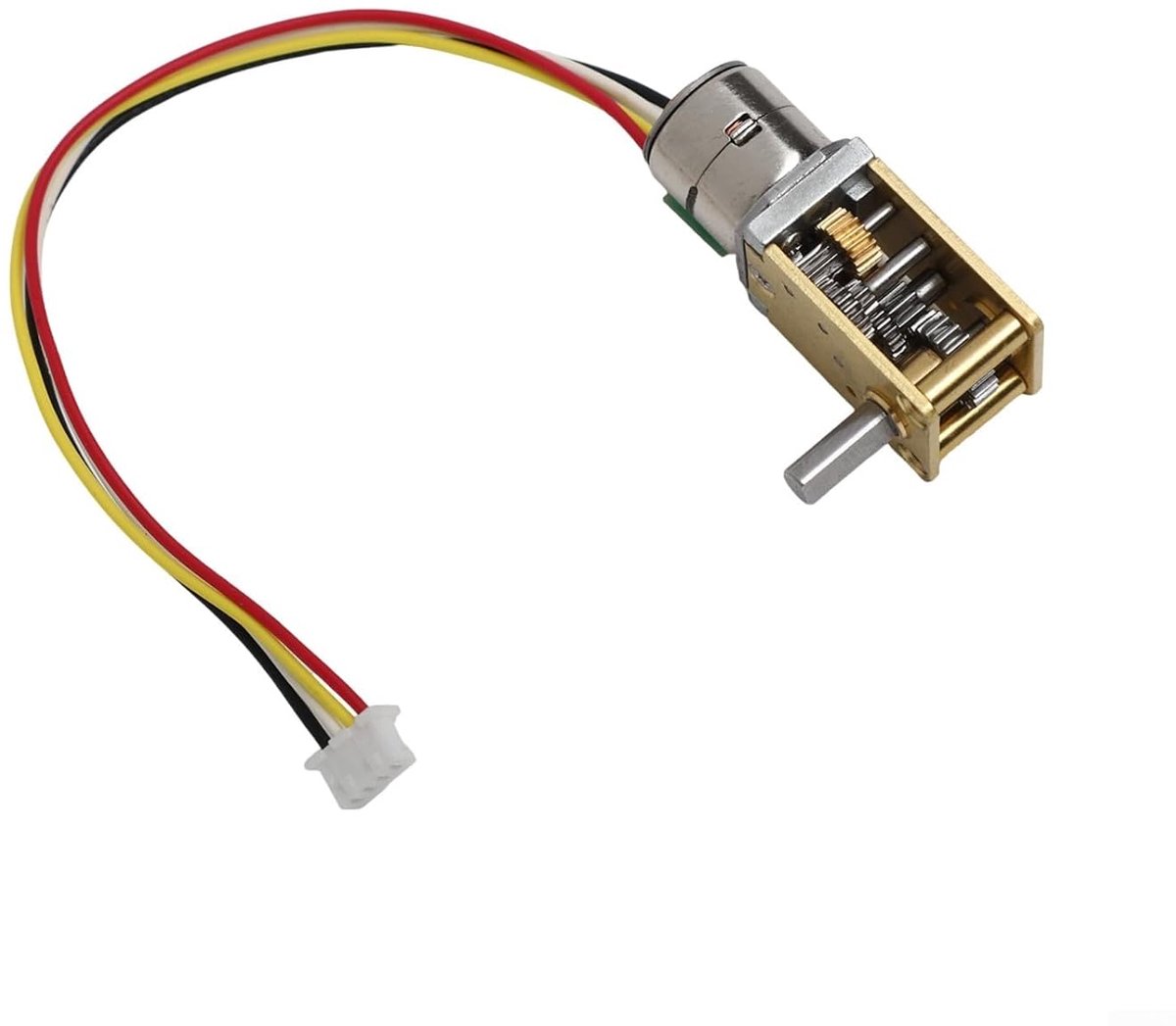 Stappenmotor - Kleine motor - Miniatuur robots - Metalen tandwiel - 10mm diameter - Zilver