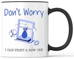 Koffiemok met tekst - Bedrukte beker - Cadeau geven - Vaatwasmachinebestendig - 330 ml - Wit-zwart