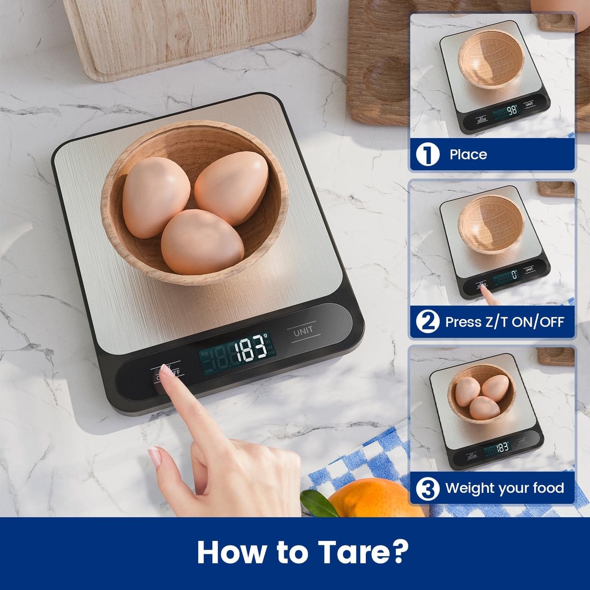 Digitale Keukenweegschaal - Roestvrij Staal - Hoge Precisie 1 g - Tot 10 kg - Voor Koks en Bakkers