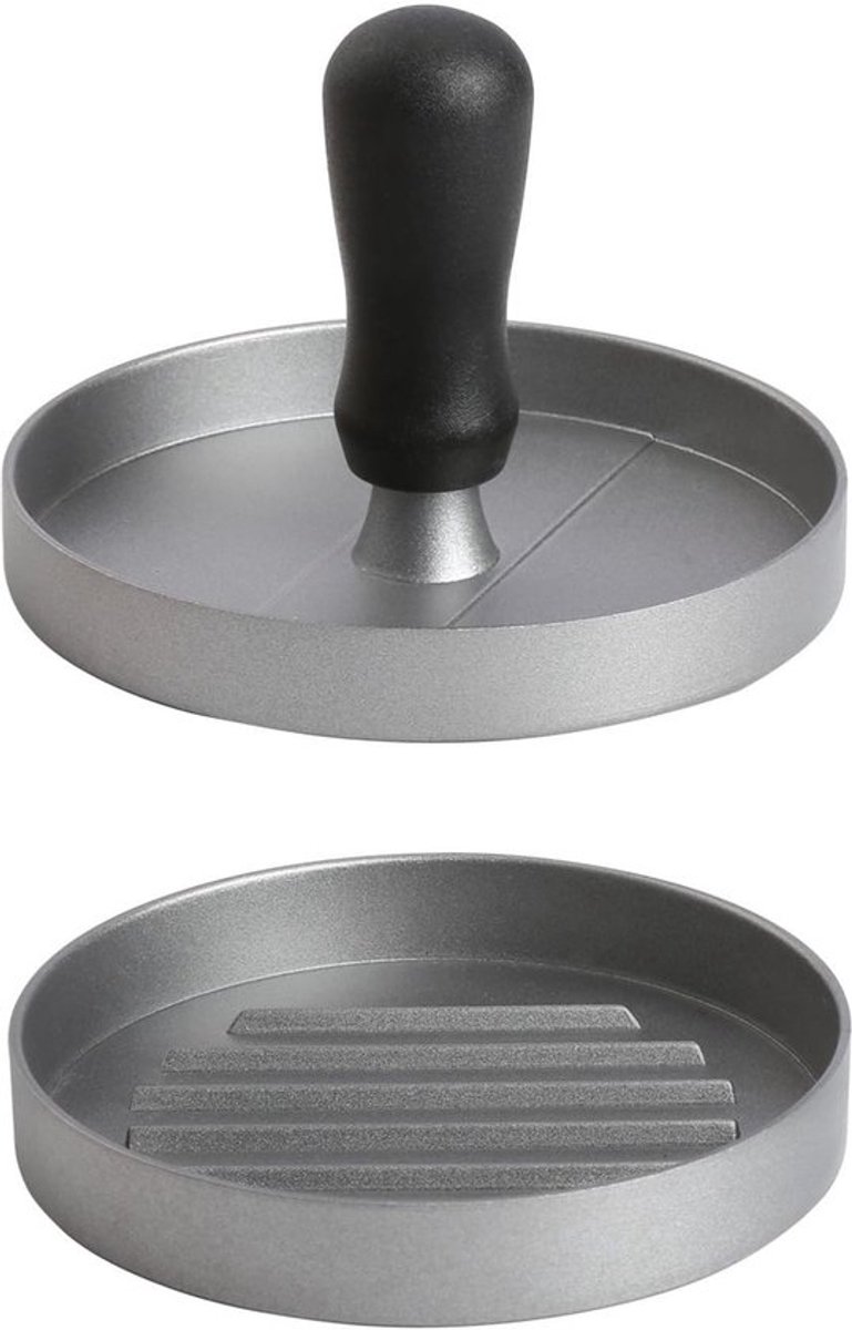 Allecto - Hamburgerpers - Aluminium - Anti-aanbaklaag - Diameter 11,8 cm - Geschikt