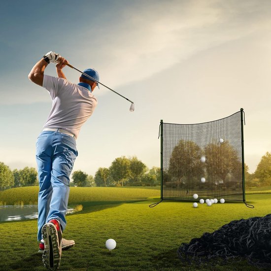 Ballenvangnet - Trainingsnet - Golftraining Oefenen - Extra Robuust Materiaal - 3x5 Meter - Zwart — afbeelding 2