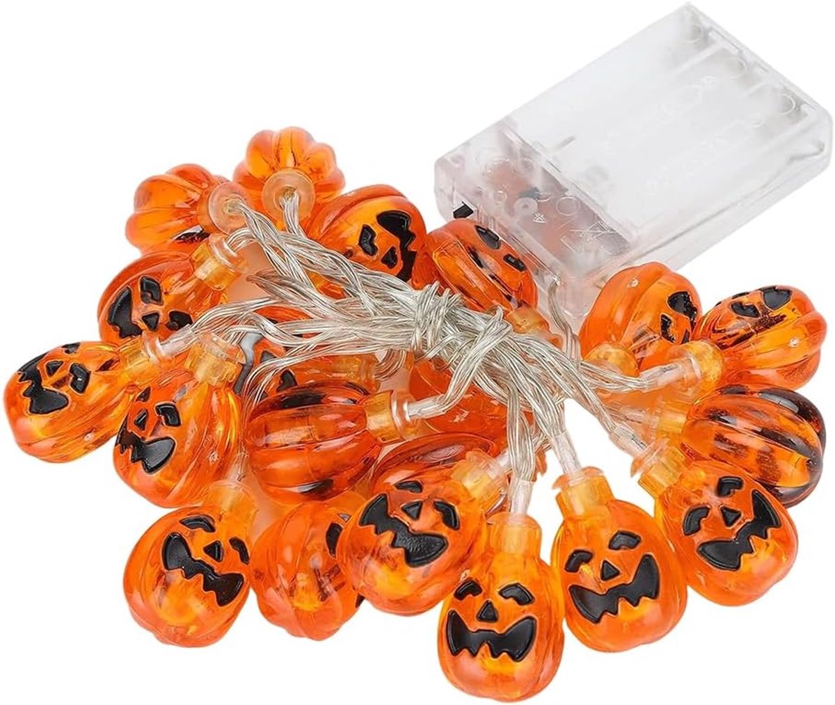 Halloween mini led-pompoenverlichting - warmwit - waterdicht - perfect voor sfeervolle decoratie - ShopVlot