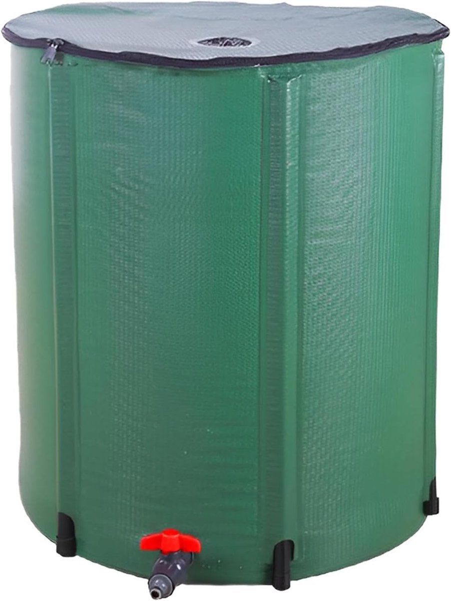 Regenton Set - Water Opslag - Tuin Besproeien - UV Bestendig PVC - 225 Liter - Zwart
