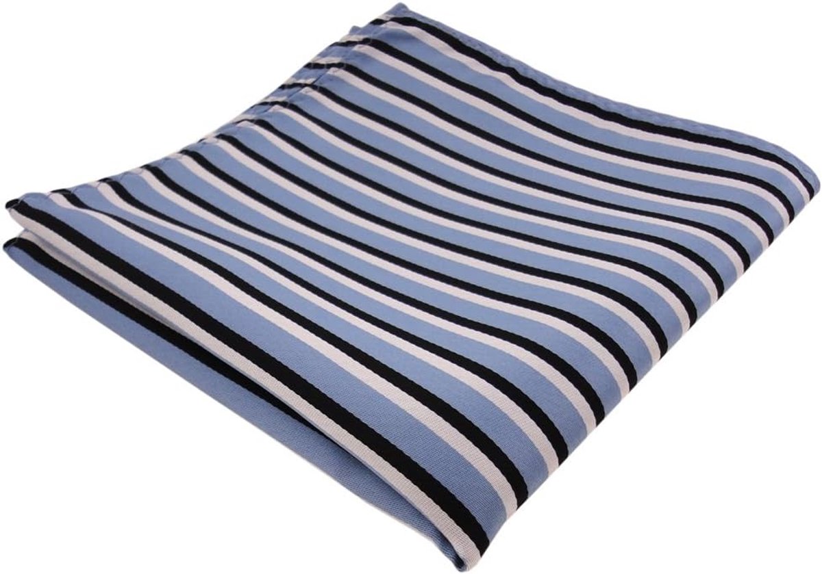 Zakdoek Heren - Accessoire Stijlvol - Feestelijke Gelegenheid - Zijdezacht Polyester - 30x30cm - Blauw Grijs Zwart