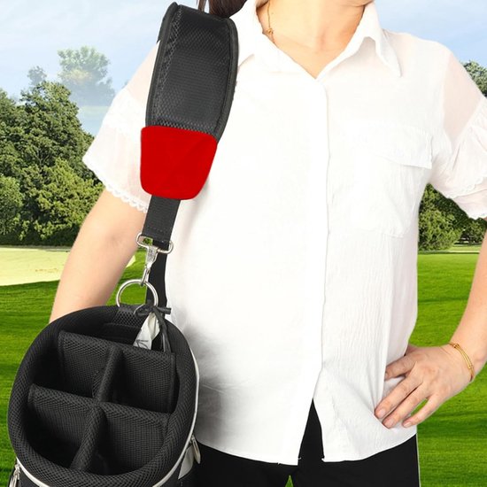 Golftas Draagriem - Schouderband Sporttas - Golfen Onderweg - Verstelbaar Antislip Nylon - 120cm Lengte - Rood — afbeelding 3