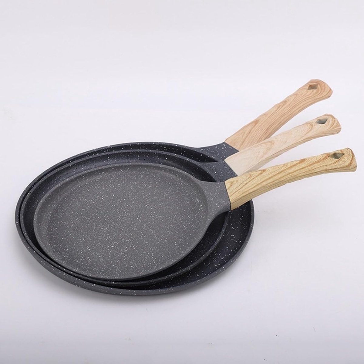 Koekenpan - Koekenpan Pannenkoeken - Ontbijt Koken - Anti-aanbak Maifan Stone - 24 cm - Wit