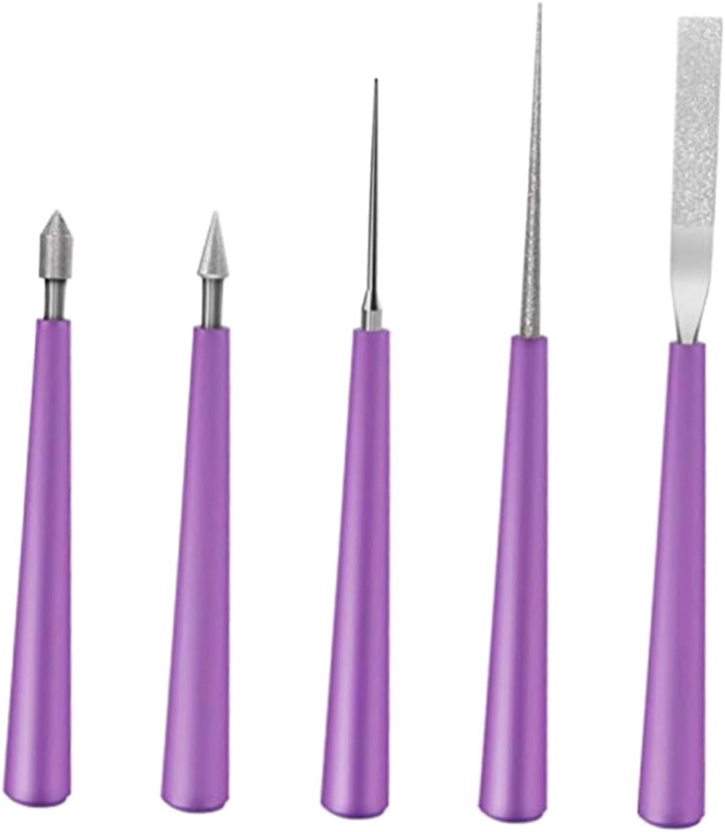 Kralenboor Set - Slijp Vergrootgereedschap - Sieraden Maken - Multifunctioneel - 5 Stuks - Paars