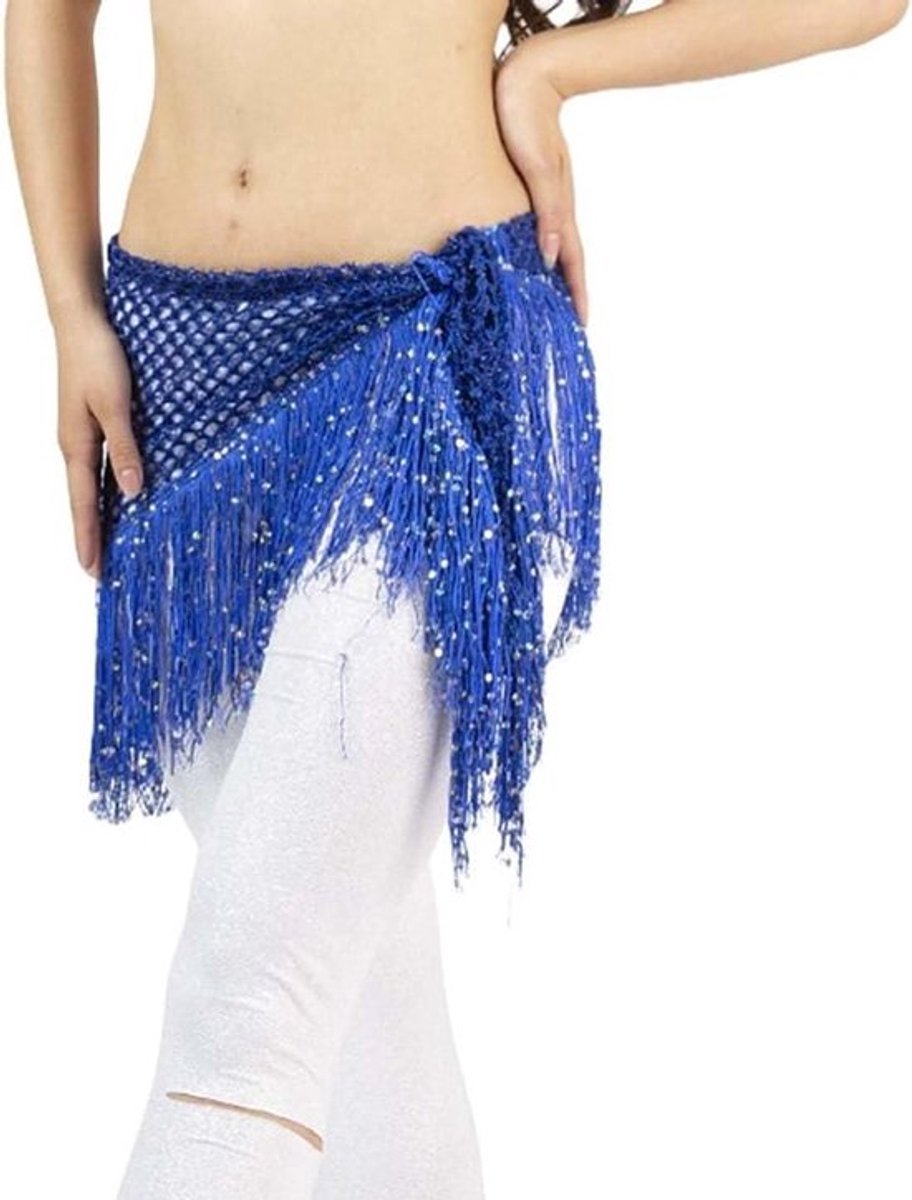 Visnet heupsjaal met glitter pailletten voor buikdans