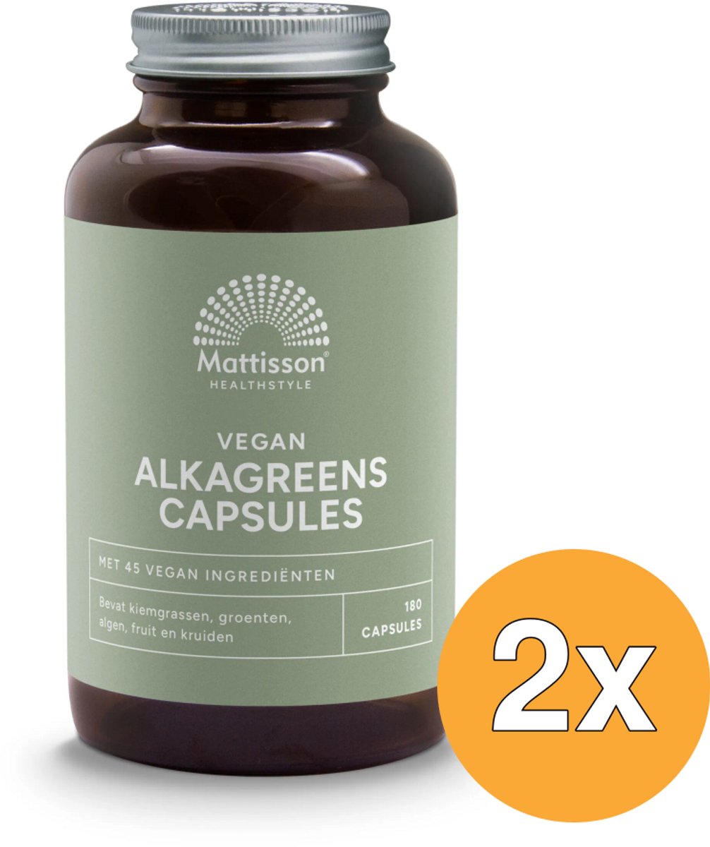 2x Mattisson Absolute Alkagreens 540mg (180 vega capsules)