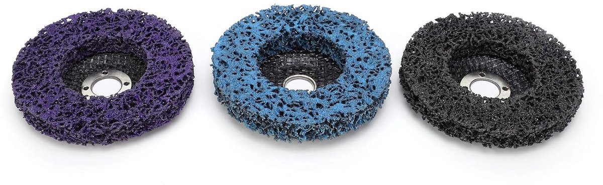 Polijstschijven Set - Schuurschijven Elastisch - Oppervlak Behandelen - Uniforme Slijpkracht - 100x16mm 3 Stuks - Blauw Zwart Paars