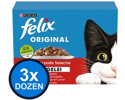 3x Felix - Original Countryside Selectie in Gelei - Kattenvoer Natvoer - doos 12x85g