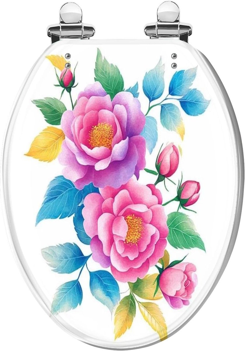 Toiletbril Hars - Deksel Zitting - Badkamer Upgrade - Soft Close - Langwerpig Model - Decoratief Patroon