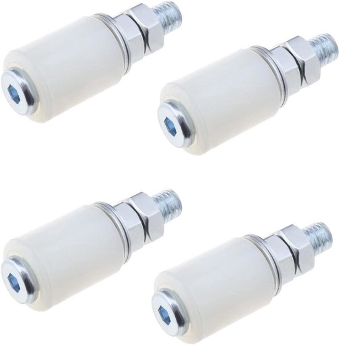 aladdien - 4-delige nylon wieltjes - schuifdeur wieltjes - sterke taaiheid - wit - accessoires voor schuifdeuren - geschikt voor garage, schuurdeur ..