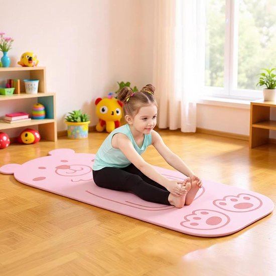 Kinder Yogamat - Oefenmat Pilates - Thuis Bewegen - Antislip Ontwerp - 150 x 61 cm - Dier Patroon van Kinder — afbeelding 3