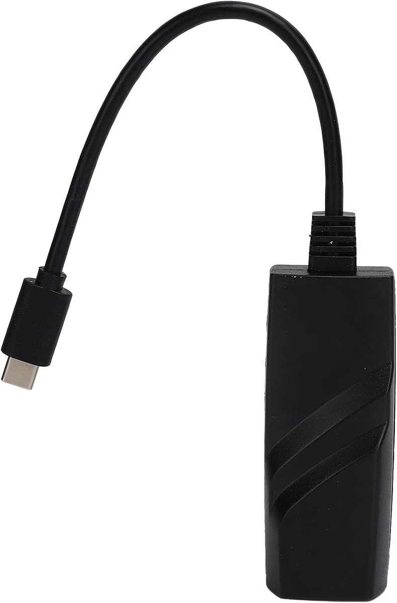 Type-C Netwerkkaart - Ethernet Adapter - Stabiel Internet - Plug and Play - 1000 Mbps - Zwart