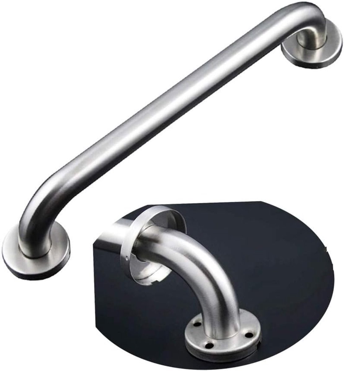 Veiligheidssteunrail Badkamer - Steunbeugel Douche - Ondersteuning en Balans - Verborgen Schroefgaten - 25 cm - Zilver