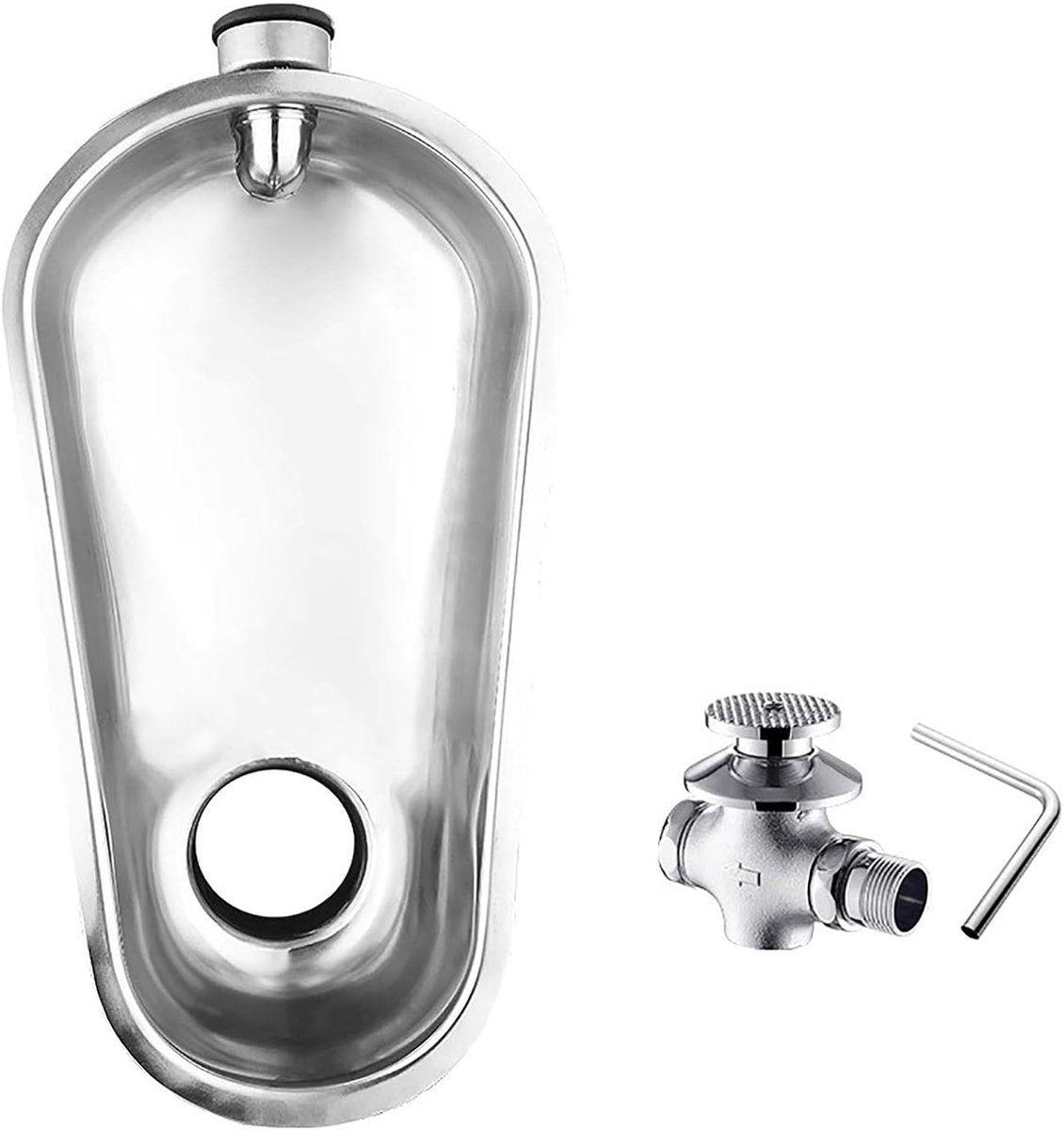 Squat Toilet - Put Toilet - Badkamer Installatie - Roestvrij Staal - Kleine Appartement - Zilverkleurig