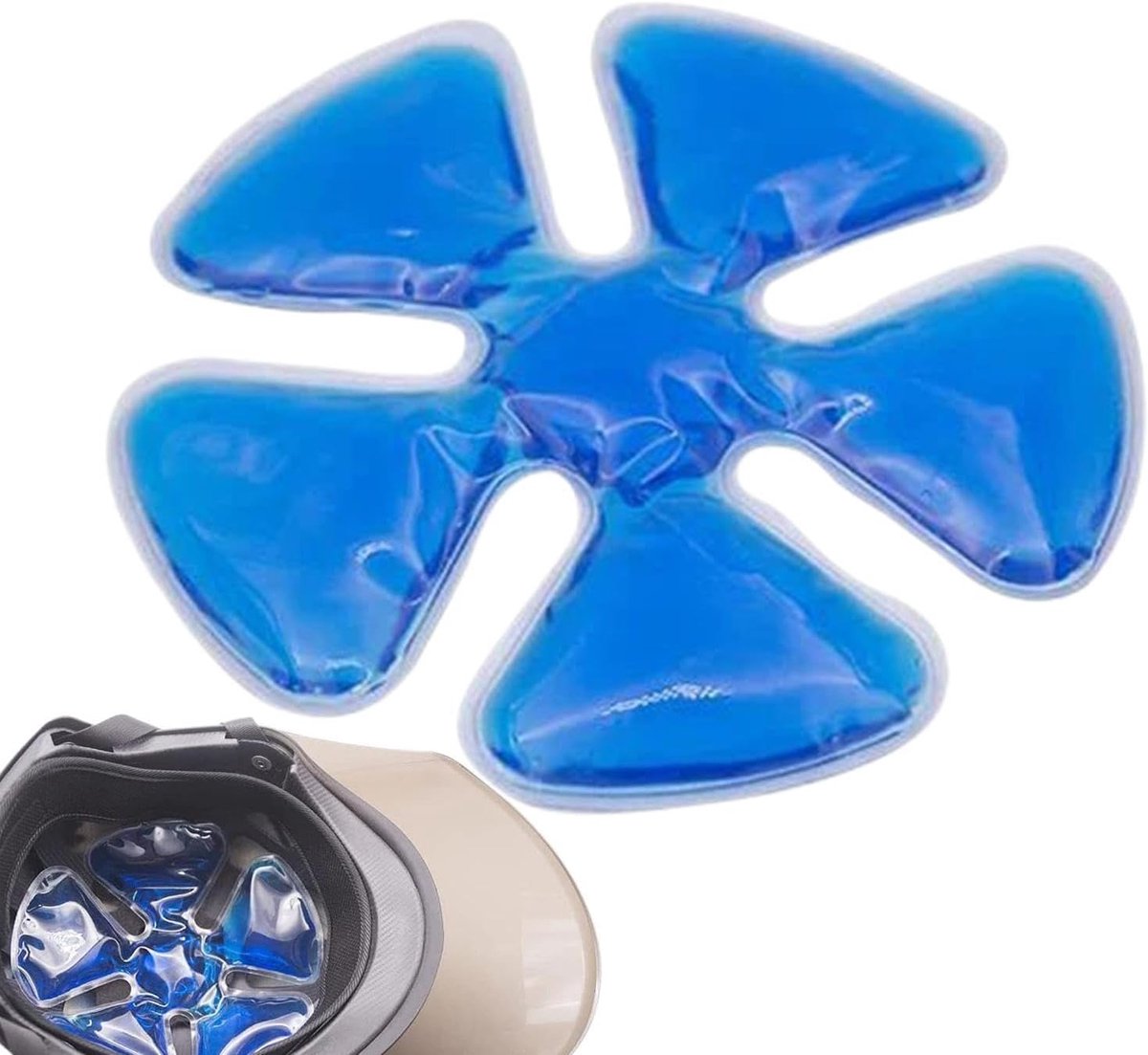 Koelende Hoes - Ijs Kompres - Buiten Activiteiten - Ademende Verkoeling - 18x18 cm - Blauw Wit
