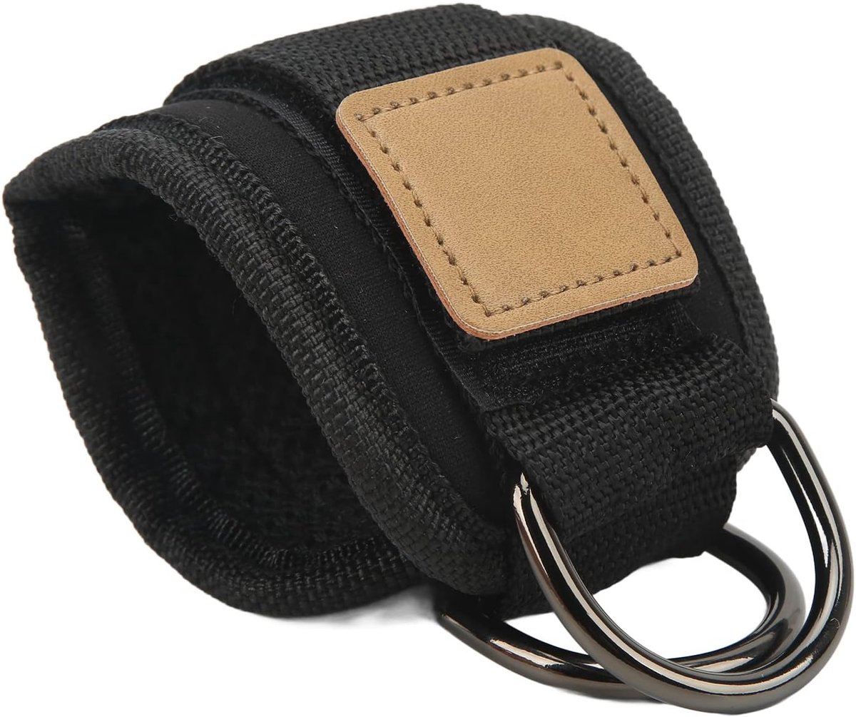 Fitness Enkelgesp - Been Trainer - Krachttraining Benen - Dubbele D-ringen - 75 g - Zwart