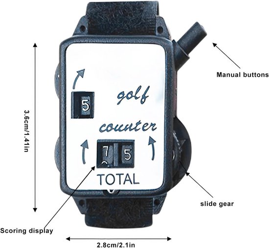 Golf Score Teller - Handmatige Scorer - Golfslag Bijhouden - Batterijloos Mechanisch - 13.2 cm - Zwart van GOLF — afbeelding 5