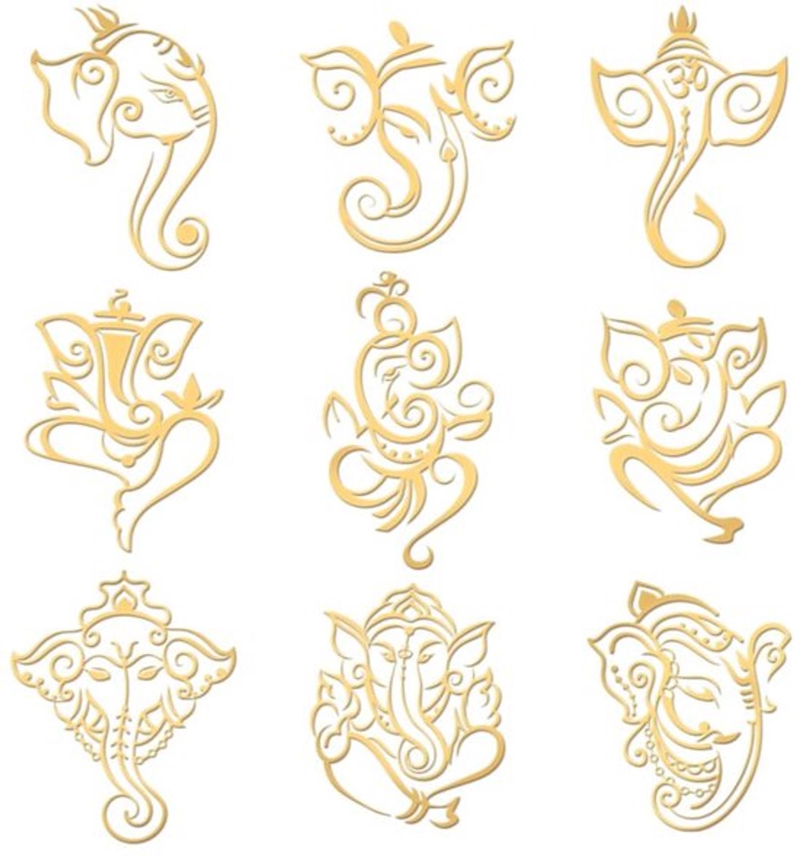 By shayne - Olifant Stickers - Zelfklevende Stickers - Gouden Afwerking