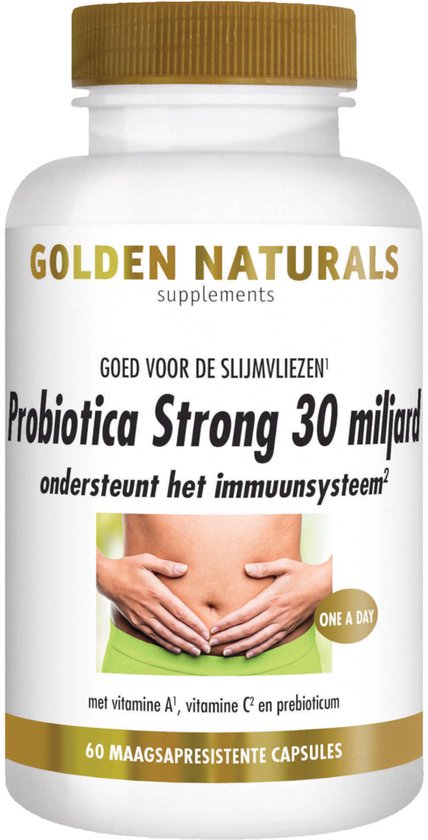 Golden Naturals Microbiotica 30 miljard (60 veganistische maagsapresistente capsules)