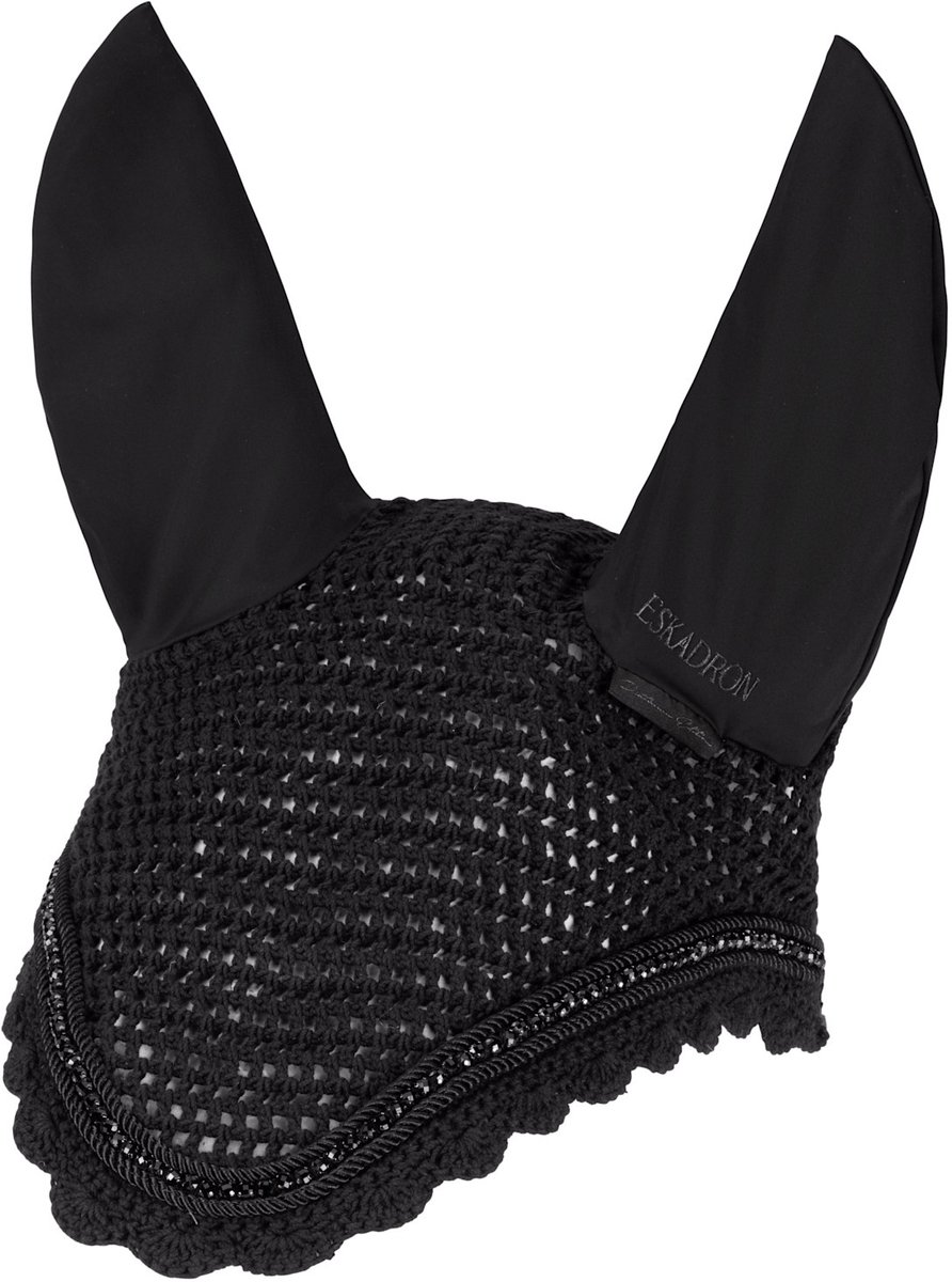 Eskadron Oornetje Crystal Platinum FS26 Black - Full | Zwart | Vliegenmuts paard
