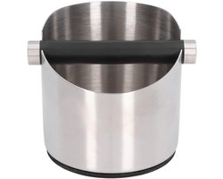 Koffieklopbox - Klopbak koffiedik - Koffieafval Verwerken - Afneembare Geluidsdemping - 13x13x13 cm - Zilver